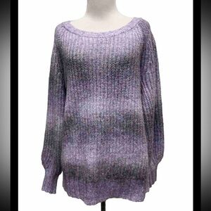 Gap Purple Textured Crewneck Sweater